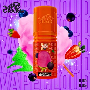 Жидкость для ЭСДН Vape Cloud LUX STRONG Sour Berry Cotton Candy 30мл 20мг.
